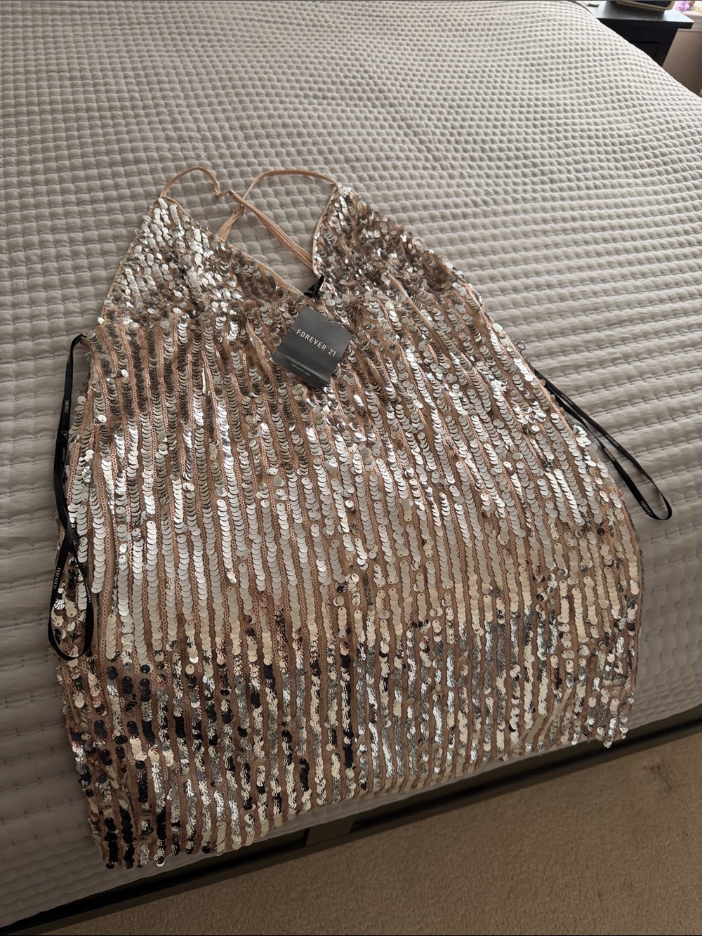 Forever 21 Rose Gold Sequin  Dress